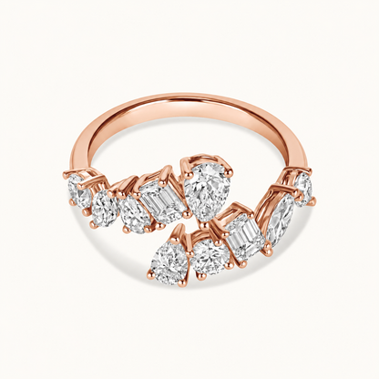 Large Multi-Diamond Open Cocktail Ring