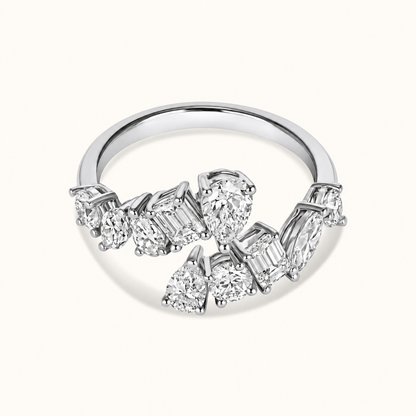 Large Multi-Diamond Open Cocktail Ring