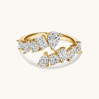 Large Multi-Diamond Open Cocktail Ring