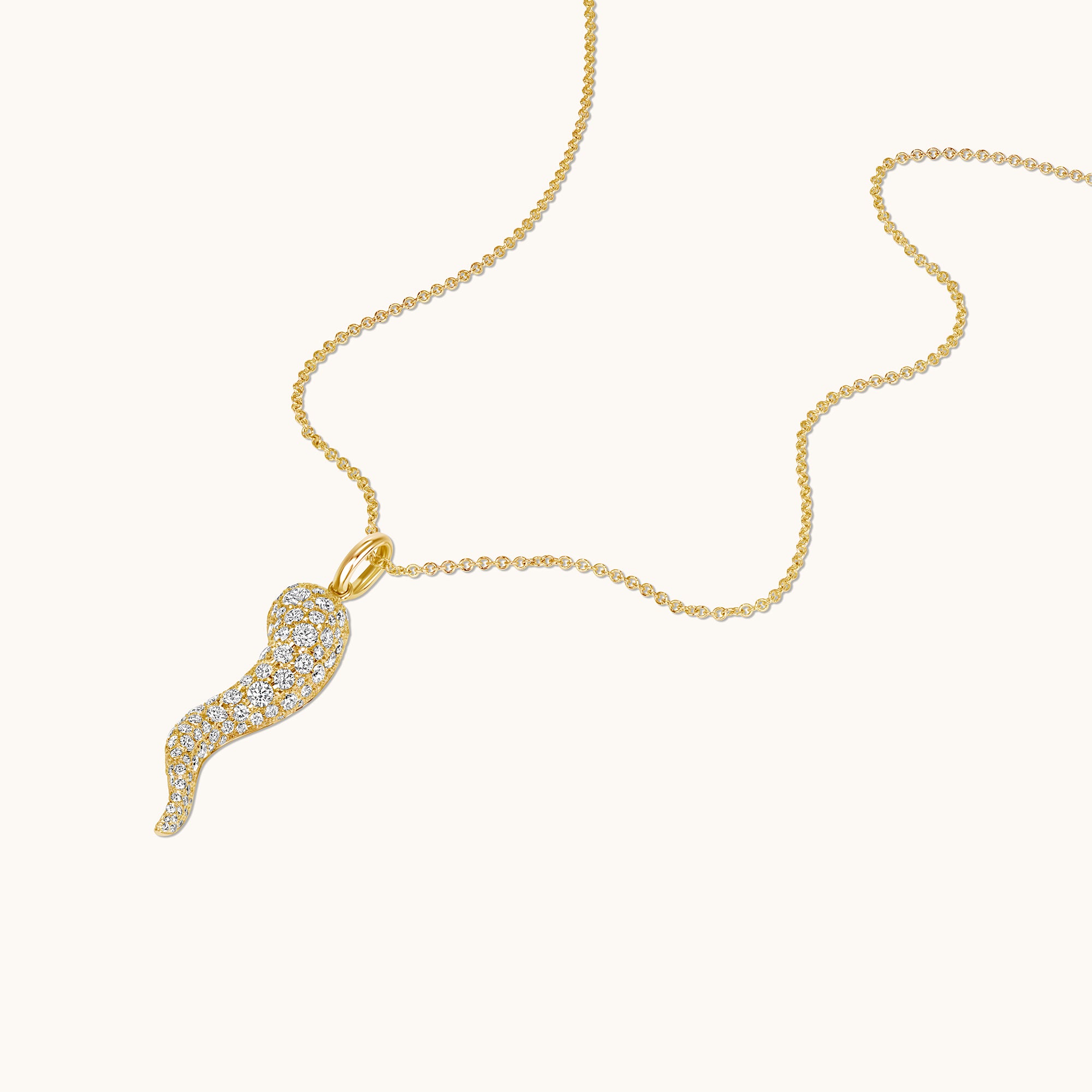 Large Pave Diamond Cornicello Pendant - Happy Jewelers Fine Jewelry Lifetime Warranty