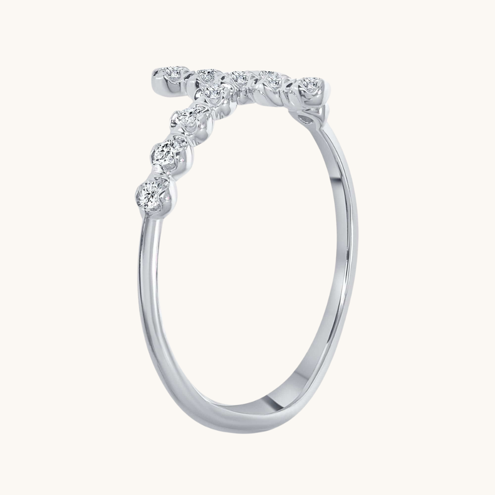 Large Diamond Bubble Cross Ring