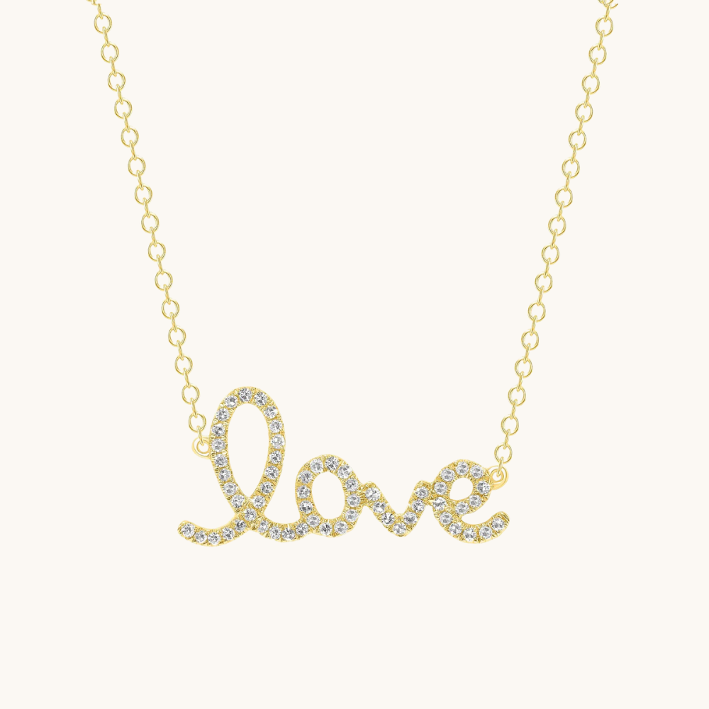 Large Diamond LOVE necklace