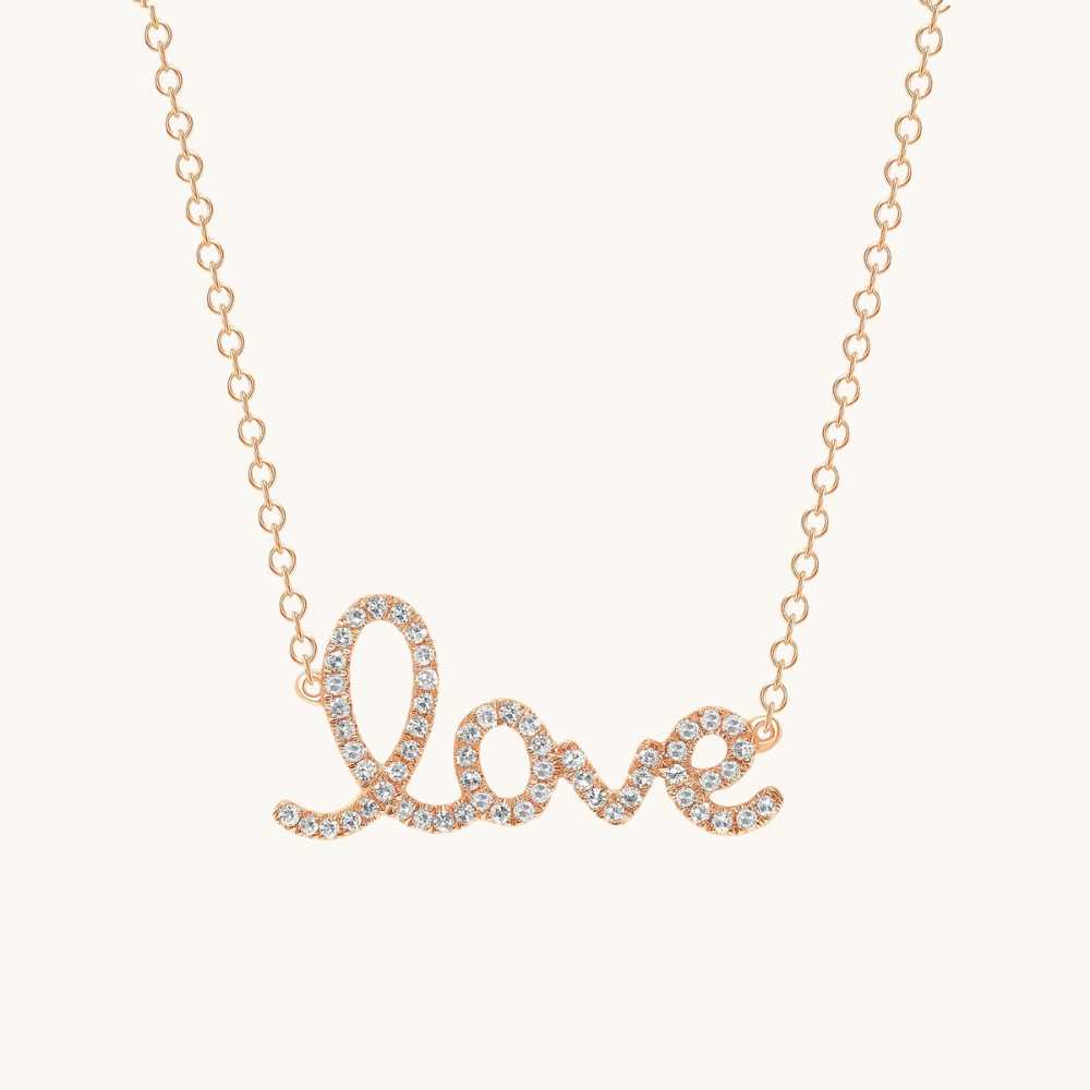 Large Diamond LOVE necklace