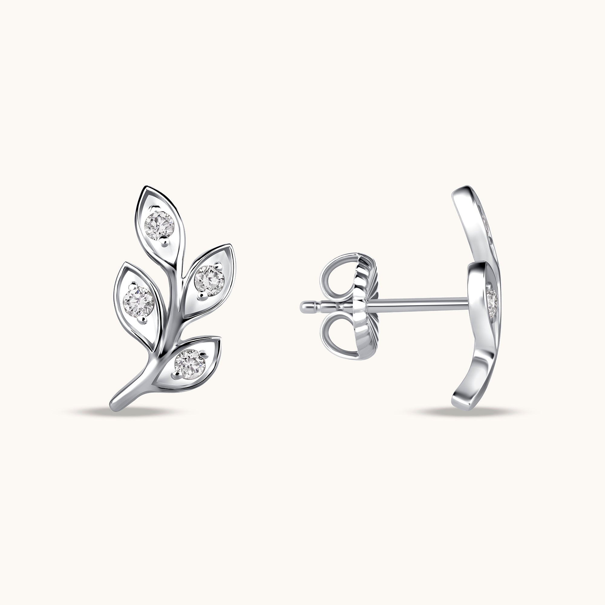 Leafy Climber Diamond Earrings - Happy Jewelers Fine Jewelry Lifetime Warranty