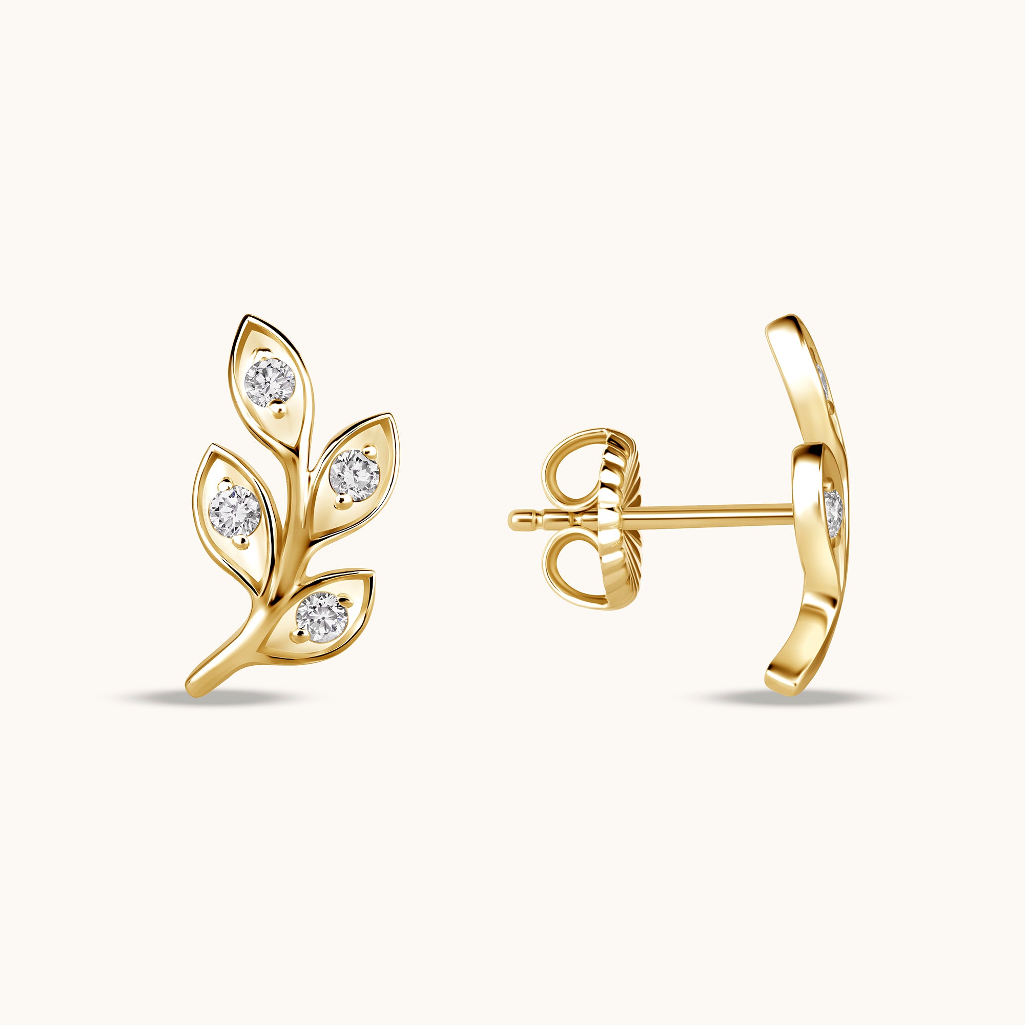 Leafy Climber Diamond Earrings - Happy Jewelers Fine Jewelry Lifetime Warranty