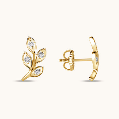 Leafy Climber Diamond Earrings - Happy Jewelers Fine Jewelry Lifetime Warranty