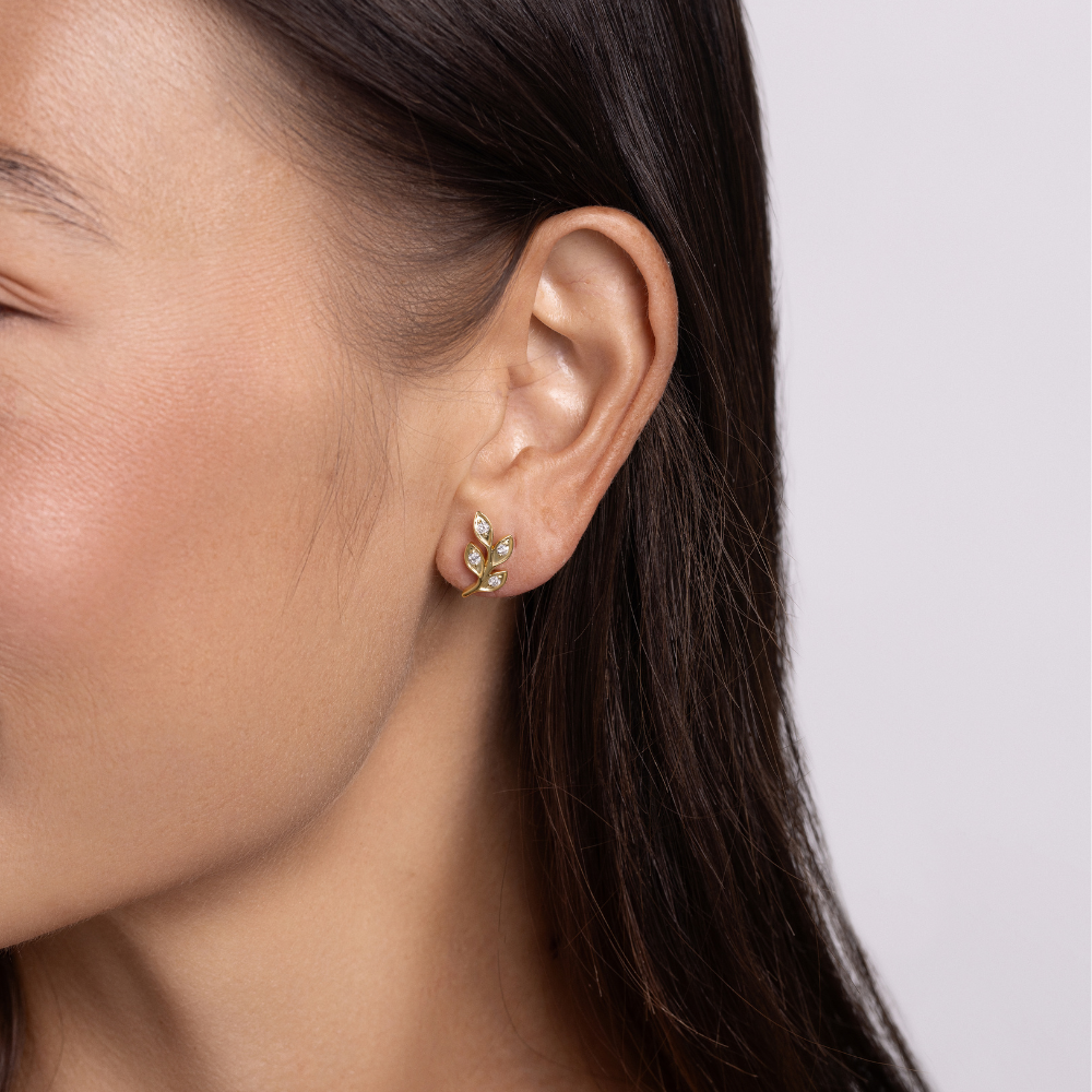 Leafy Climber Diamond Earrings - Happy Jewelers Fine Jewelry Lifetime Warranty