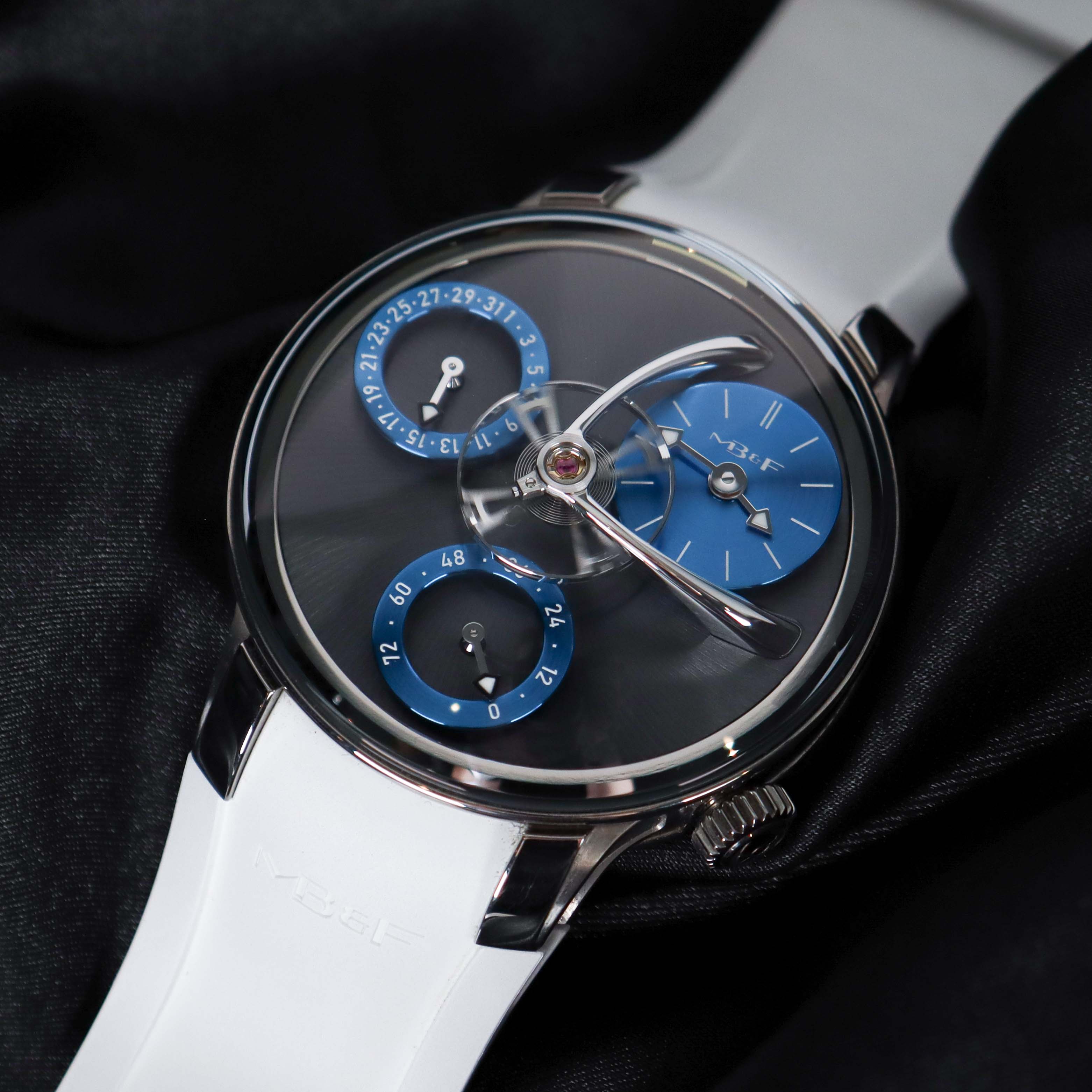 MB&F Legacy Machine 44mm Openwork Dial Watch Ref# 04.TR.BLB - Happy Jewelers Fine Jewelry Lifetime Warranty