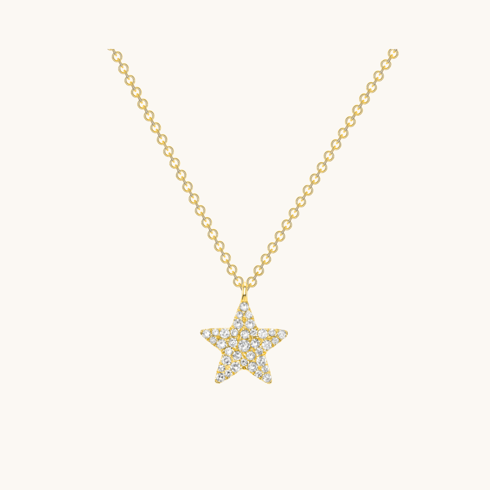 Mini Pave Diamond Star Necklace - Happy Jewelers Fine Jewelry Lifetime Warranty