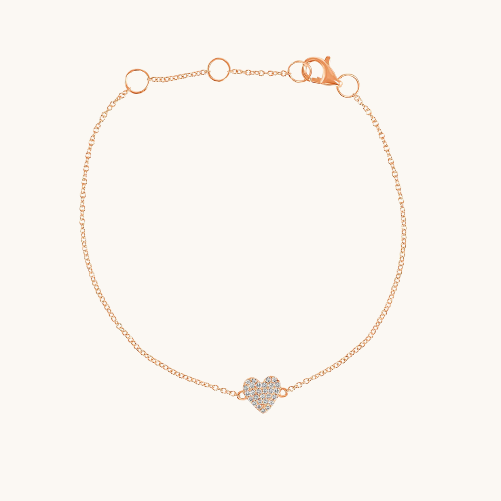 Mini Diamond Pave Heart Bracelet