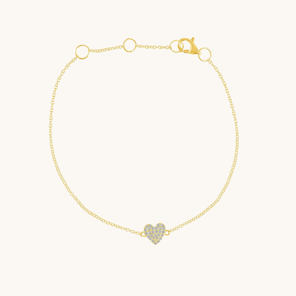 Mini Diamond Pave Heart Bracelet