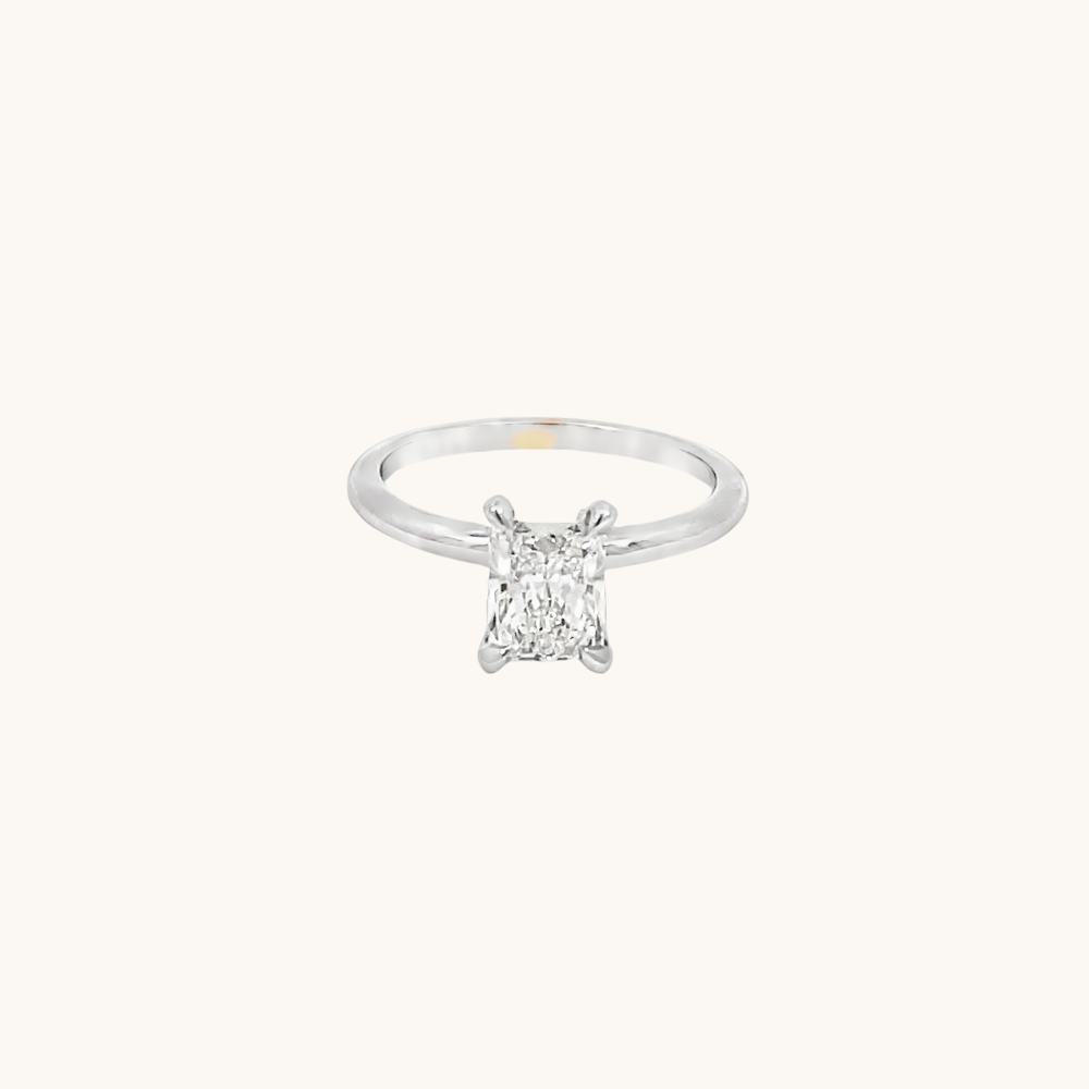 1.24 Radiant Lab Diamond Engagement Ring