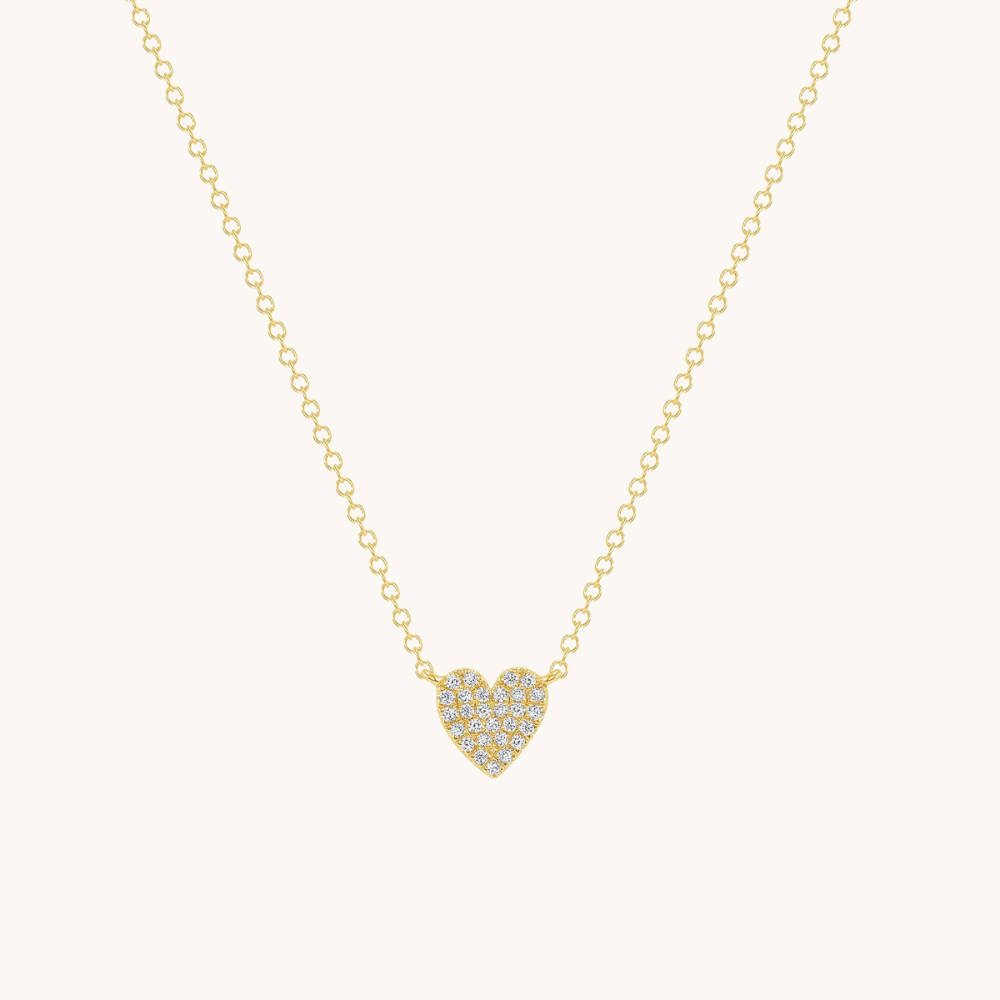 Mini Diamond Heart Pave Necklace