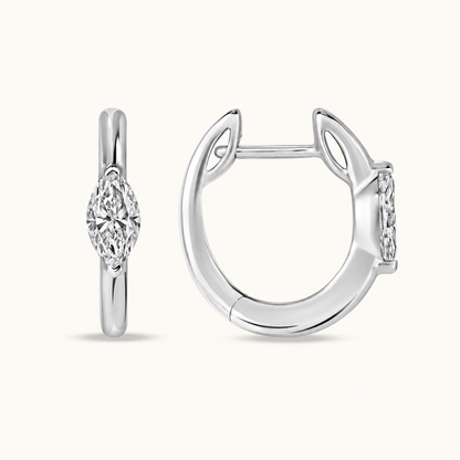 Marquise Lab Diamond Huggie Earrings