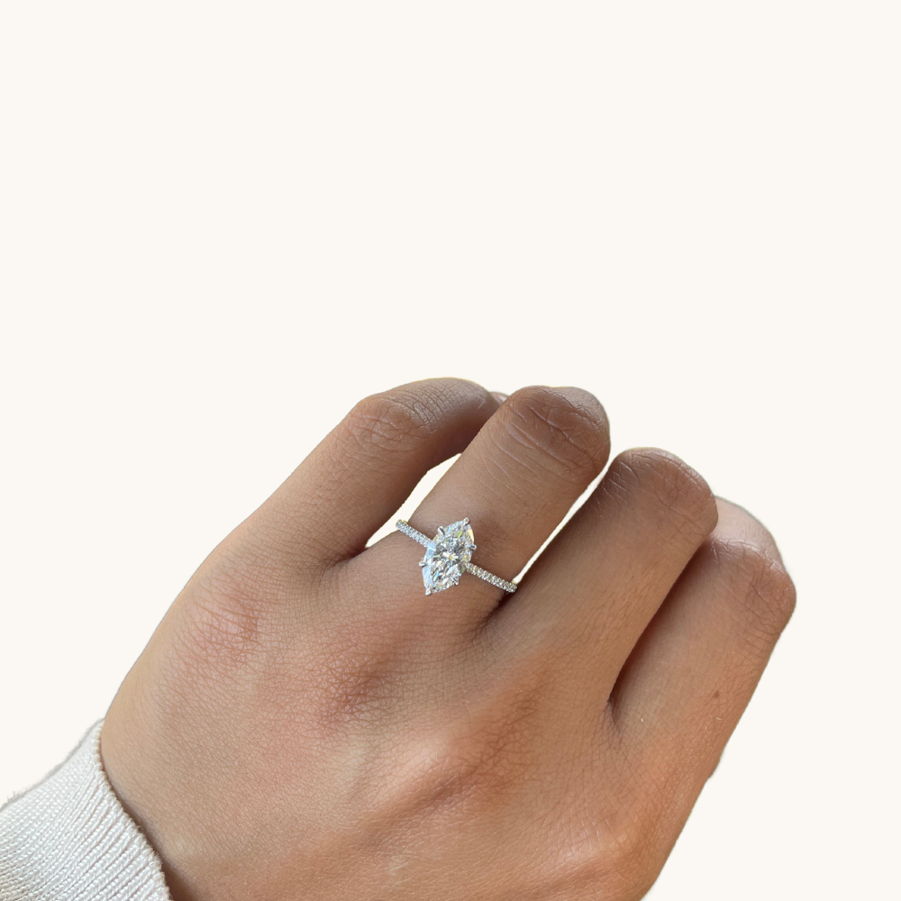 1.24 Marquise Lab Diamond Engagement Ring