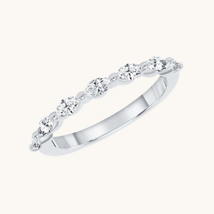 Marquise Diamond Shared Prong Band - Happy Jewelers Fine Jewelry Lifetime Warranty