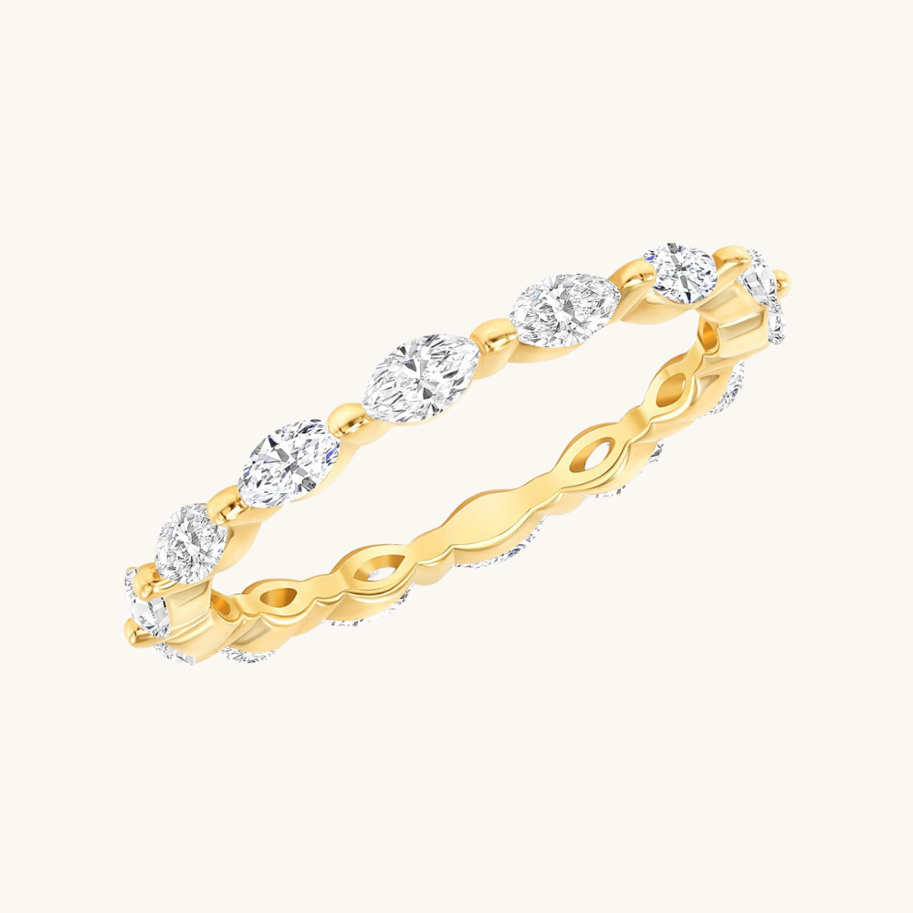 Marquise Diamond Shared Prong Band - Happy Jewelers Fine Jewelry Lifetime Warranty