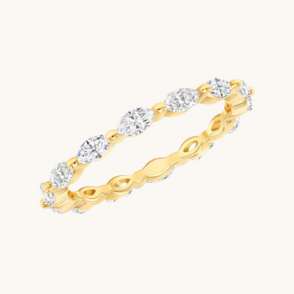 Marquise Diamond Shared Prong Band - Happy Jewelers Fine Jewelry Lifetime Warranty