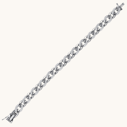 Men's Alternating Diamond Cuban Chain Bracelet - Happy Jewelers Fine Jewelry Lifetime Warranty