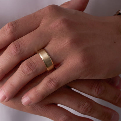 Men's Brushed Beveled Band - Happy Jewelers Fine Jewelry Lifetime Warranty