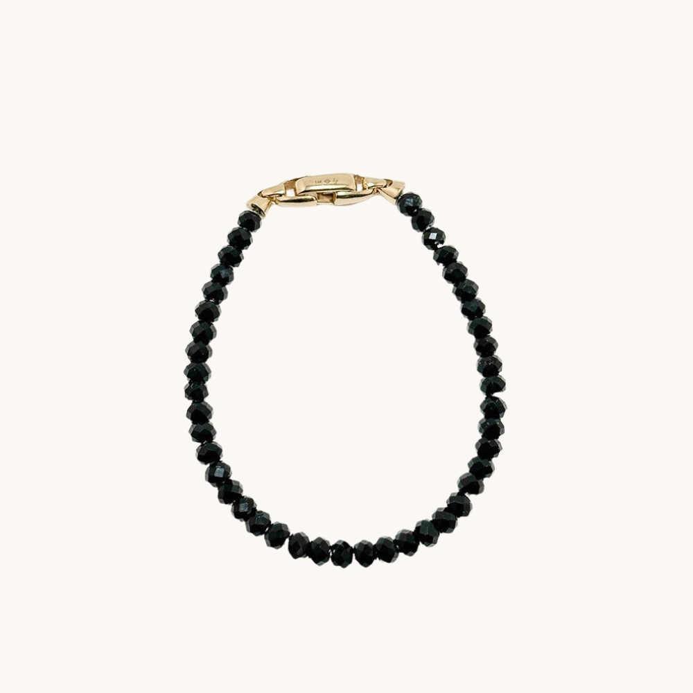 Men's Diamond Cut Black Spinel Bracelet