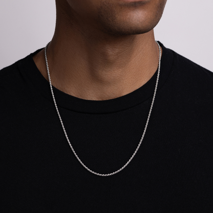 Men's Silver Rope Chain - Happy Jewelers Fine Jewelry Lifetime Warranty