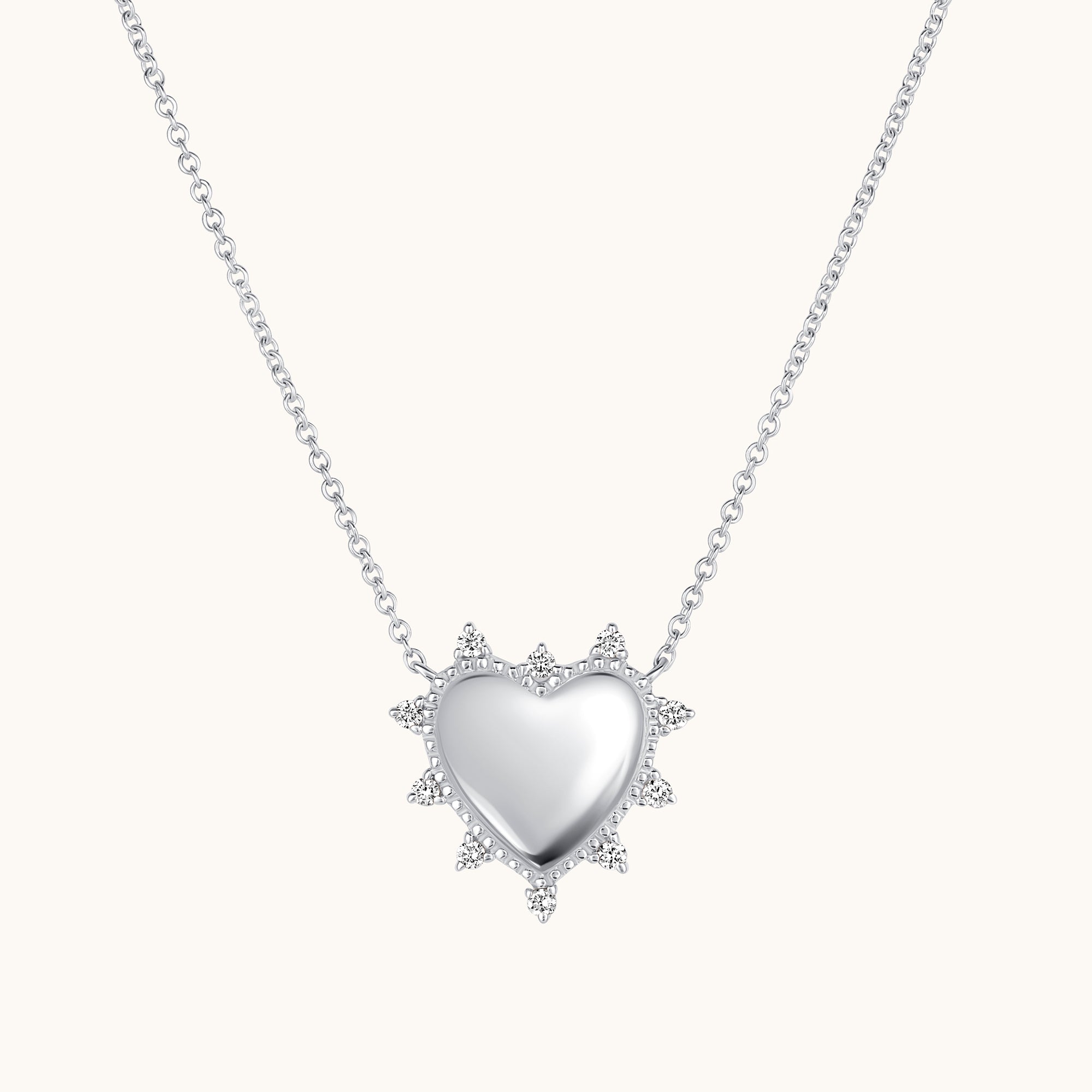 Milgrain Engravable Heart Pendant Necklace - Happy Jewelers Fine Jewelry Lifetime Warranty