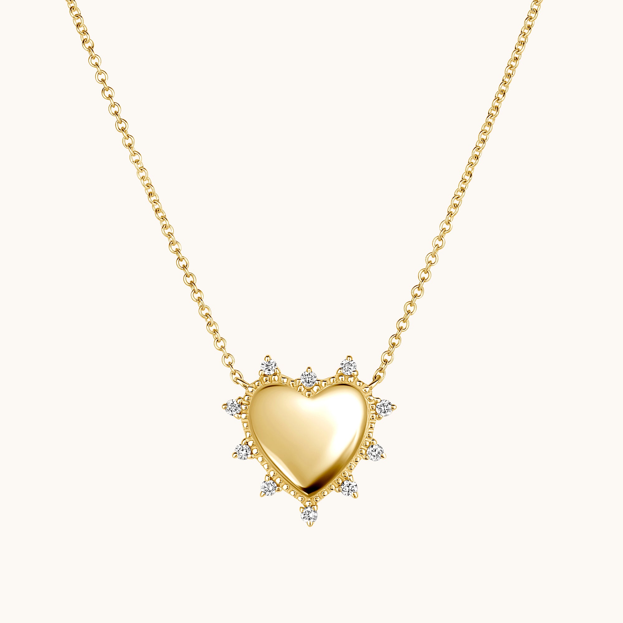 Milgrain Engravable Heart Pendant Necklace - Happy Jewelers Fine Jewelry Lifetime Warranty