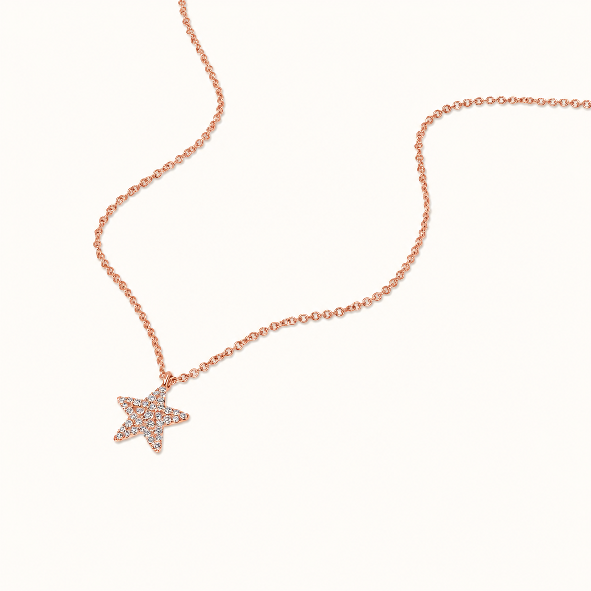 Mini Pave Diamond Star Necklace