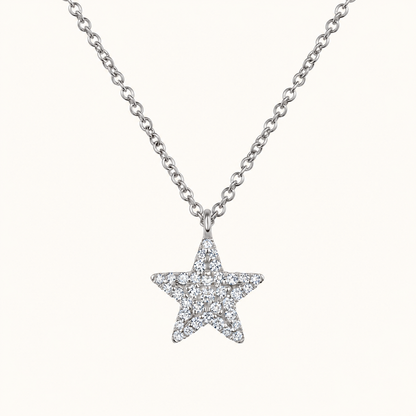 Mini Pave Diamond Star Necklace