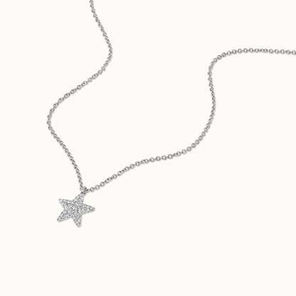 Mini Pave Diamond Star Necklace