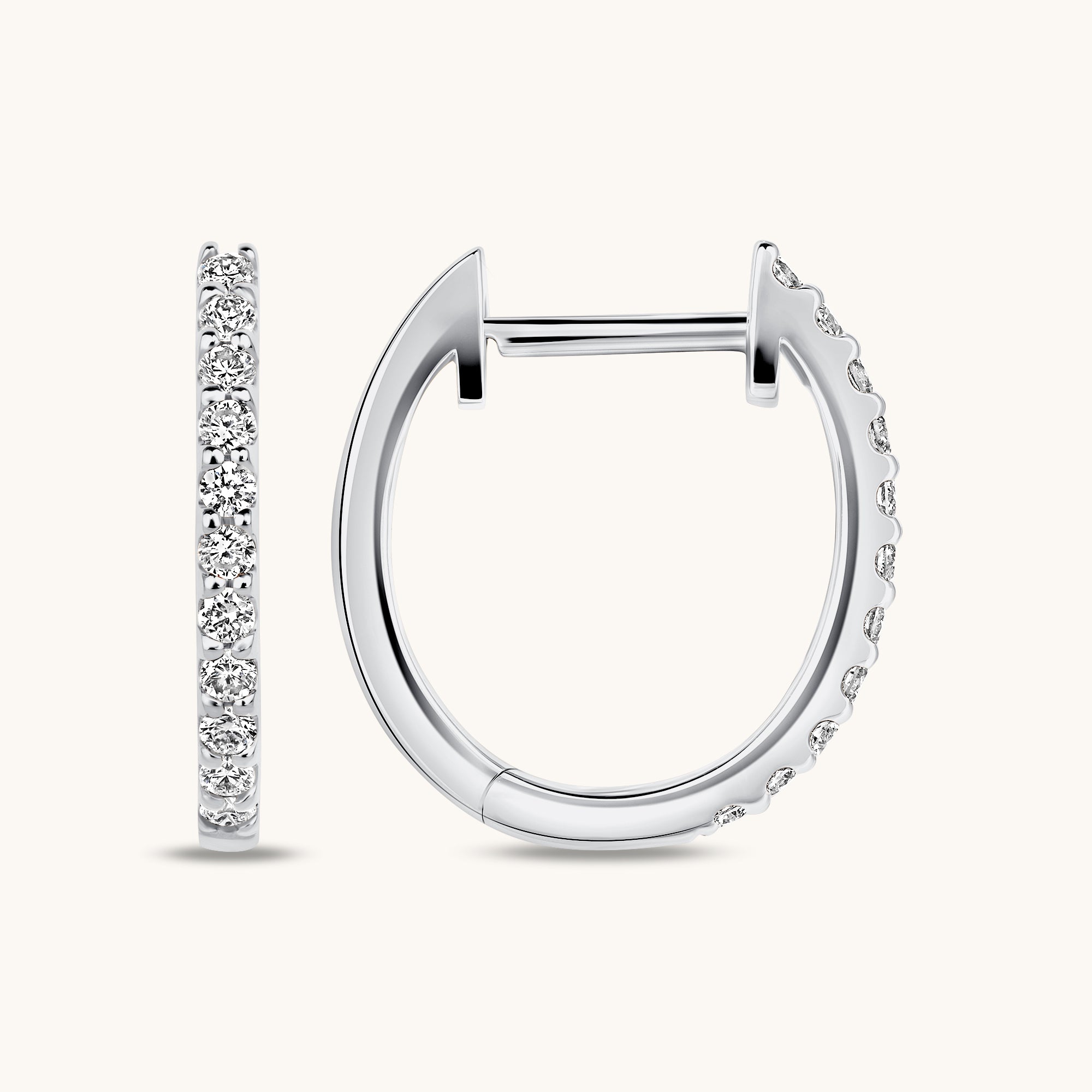 White Gold Mini Classic Diamond Huggie Earrings