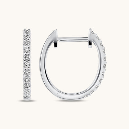 White Gold Mini Classic Diamond Huggie Earrings