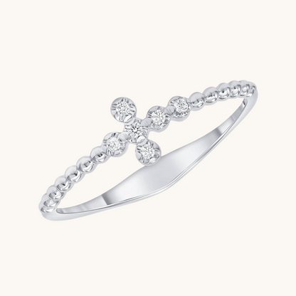Mini Diamond Bubble Cross Ring - Happy Jewelers Fine Jewelry Lifetime Warranty