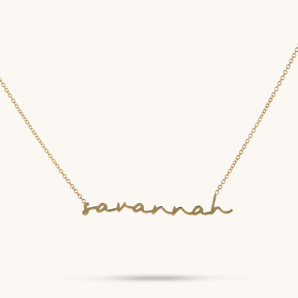 Mini Cursive Name Necklace - Happy Jewelers Fine Jewelry Lifetime Warranty