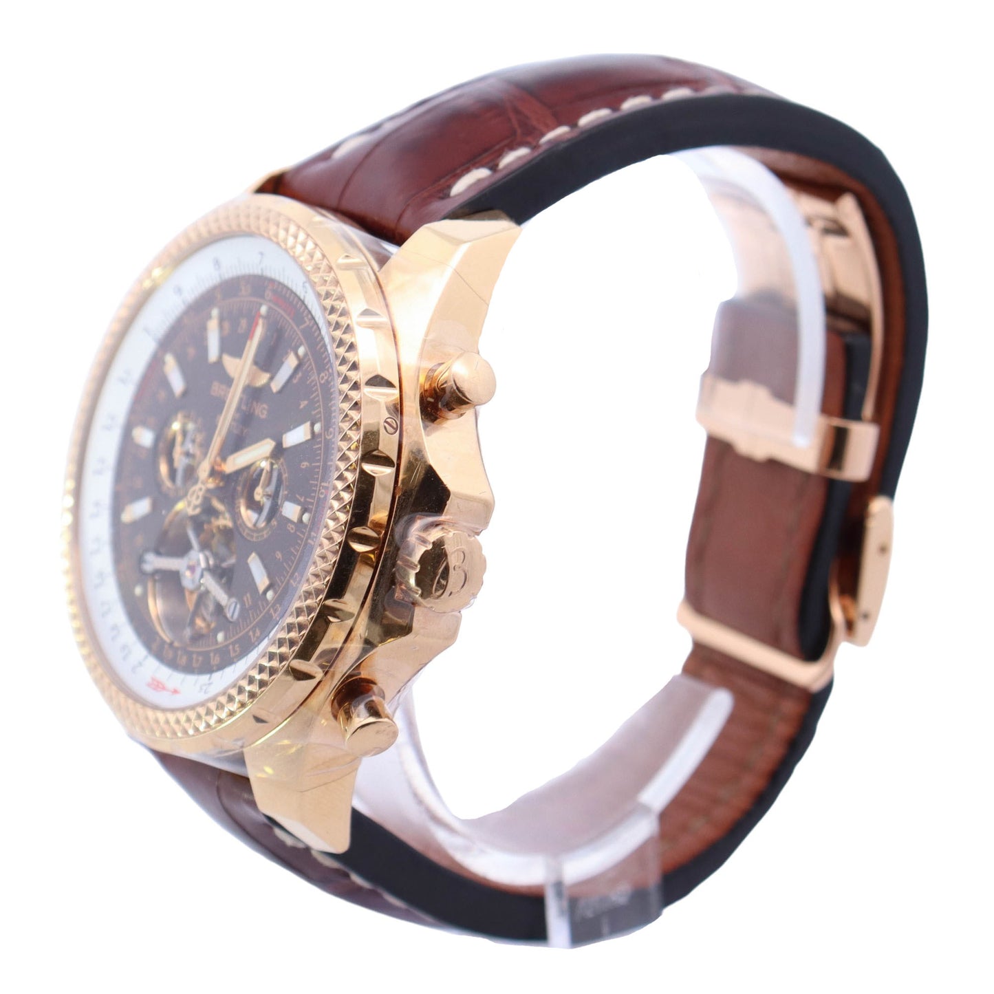Breitling Mulliner Toubillon 46mm Yellow Gold Brown Tourbillon Dial Watch - Happy Jewelers Fine Jewelry Lifetime Warranty