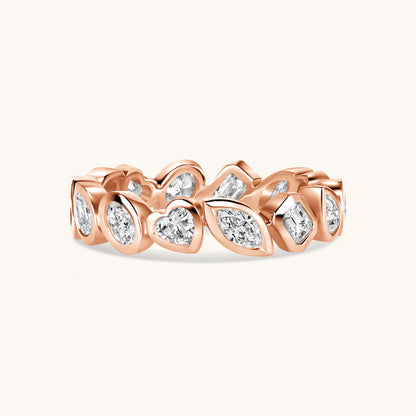 Rose Gold Multi-Diamond Bezel Eternity Band