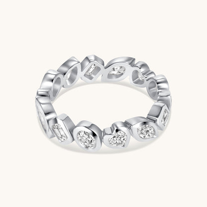White Gold Multi-Diamond Bezel Eternity Band