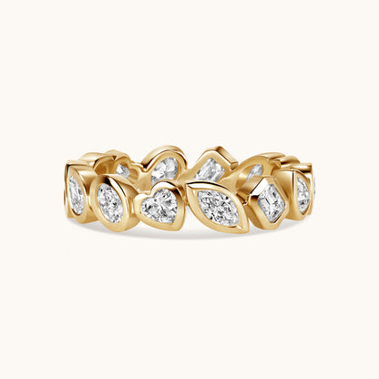 Yellow Gold Multi-Diamond Bezel Eternity Band