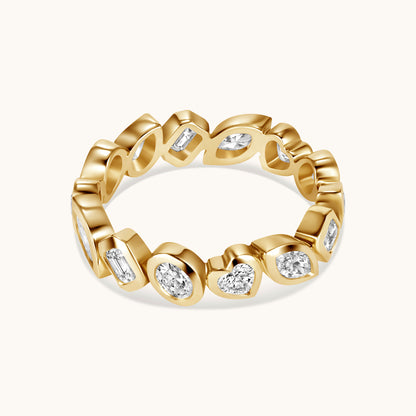 Yellow Gold Multi-Diamond Bezel Eternity Band