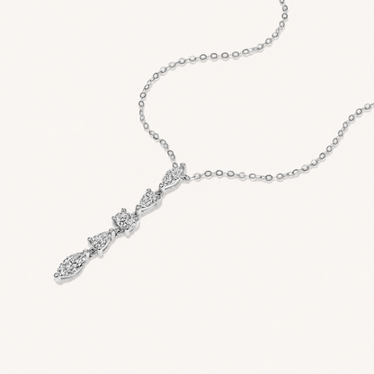 White Gold Multi-Diamond Dangling Necklace