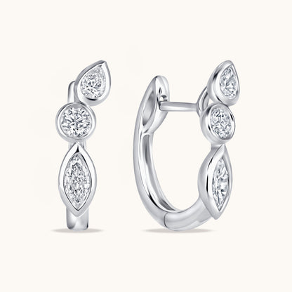 Multi Lab Diamond Bezel Huggie - Happy Jewelers Fine Jewelry Lifetime Warranty