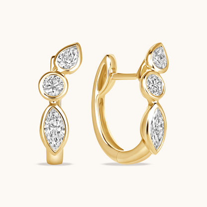 Multi Lab Diamond Bezel Huggie - Happy Jewelers Fine Jewelry Lifetime Warranty