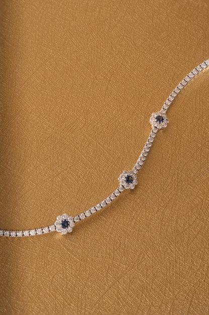 3 Flower Tennis Bracelet - Happy Jewelers Fine Jewelry Lifetime Warranty