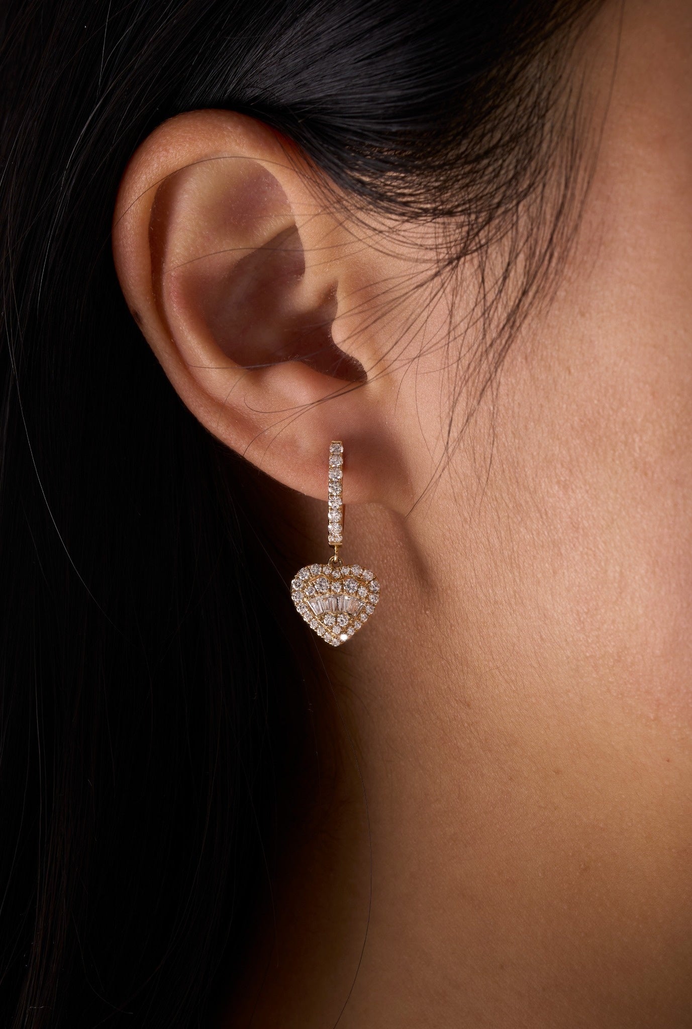 Heart Shape Dangling Earrings - Happy Jewelers Fine Jewelry Lifetime Warranty