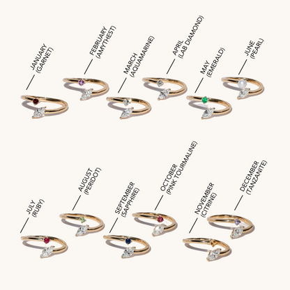 Lab Diamond and Birthstone Open Band - Happy Jewelers Fine Jewelry Lifetime Warranty