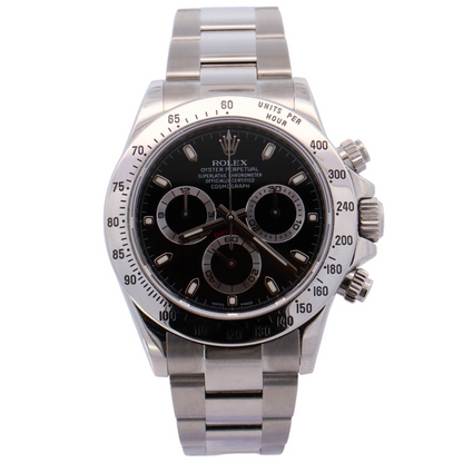 Rolex Daytona 40mm Black Dial Watch Ref# 116520 - Happy Jewelers Fine Jewelry Lifetime Warranty