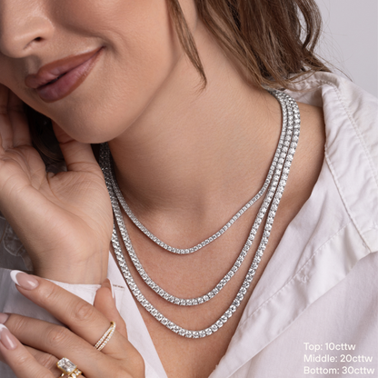 Natural Diamond Tennis Necklace - Happy Jewelers Fine Jewelry Lifetime Warranty