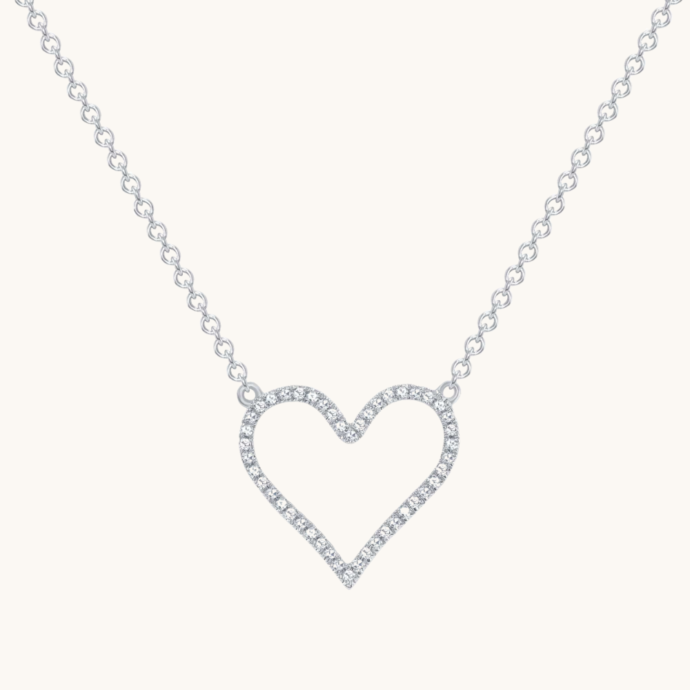 Open Heart Diamond Necklace