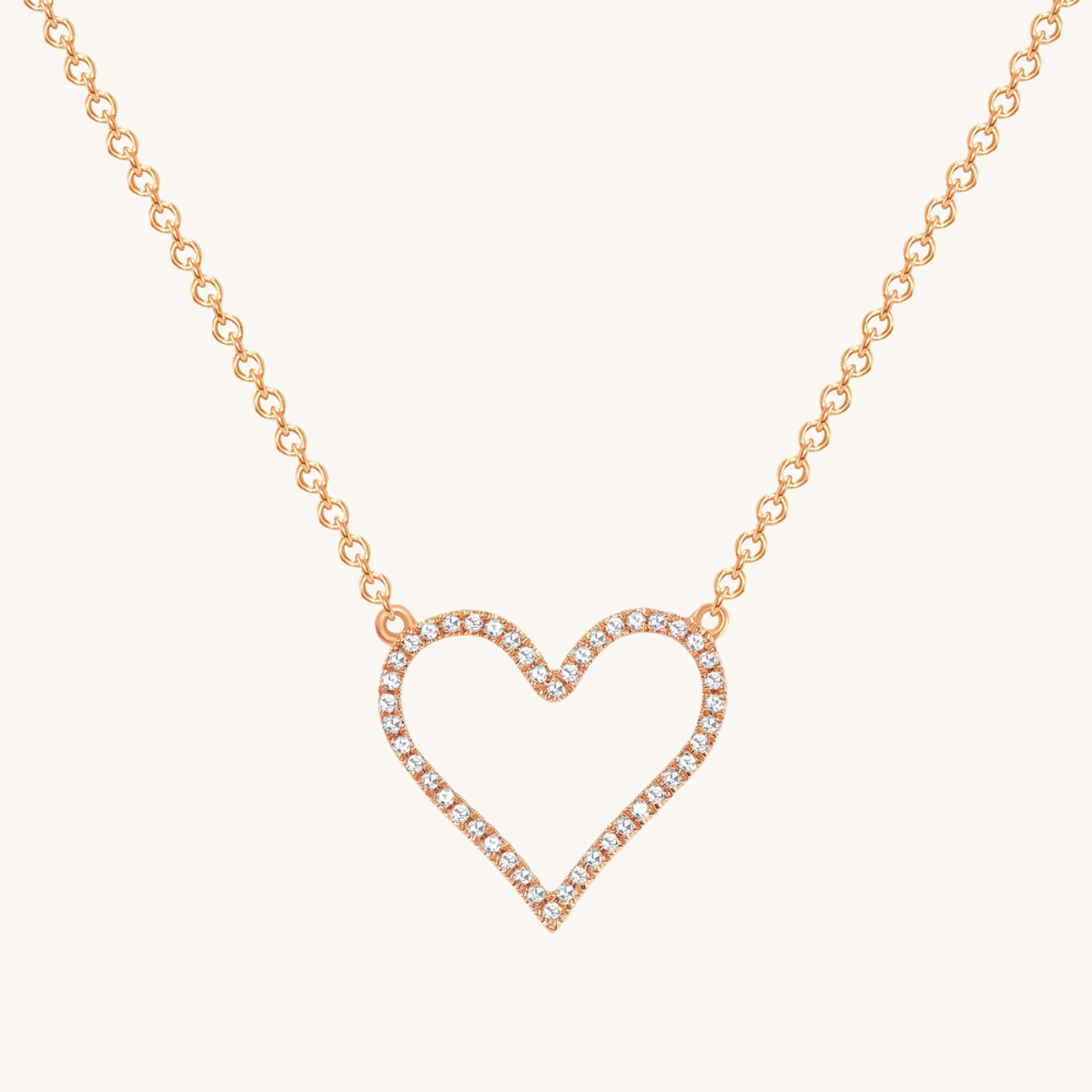 Open Heart Diamond Necklace